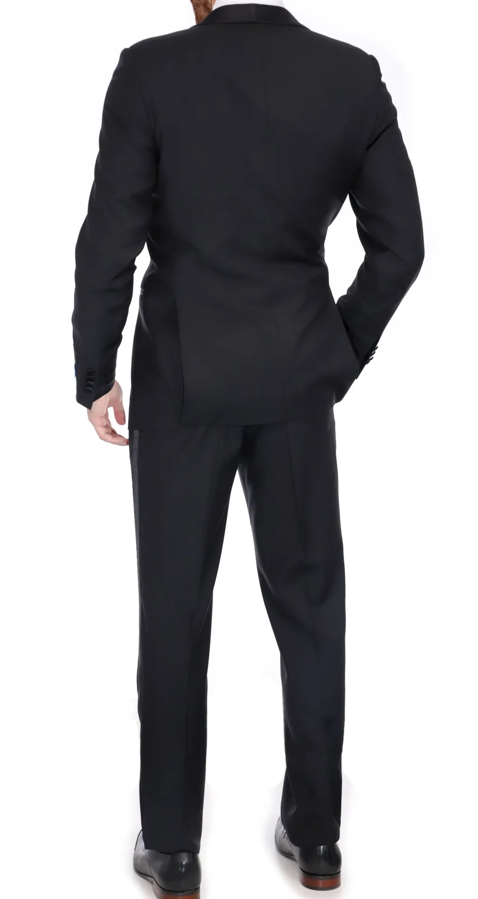 Blujacket Mens Black Shawl Lapel Zignone Wool Regular Fit Tuxedo