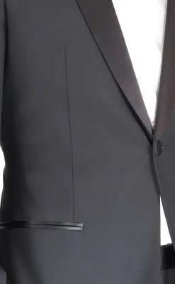 Blujacket Mens Black Shawl Lapel Zignone Wool Regular Fit Tuxedo