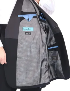 Blujacket Mens Black Shawl Lapel Zignone Wool Regular Fit Tuxedo