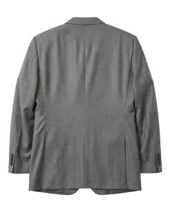 Blujacket Mens Black & White Regular Fit Reda Wool 2-Button Suit