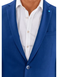 Blujacket Mens Blue Reda Wool Trim Fit 2 Button Blazer Sportcoat
