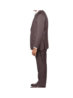 Blujacket Mens Brown 100% Reda Wool Regular Fit Suit