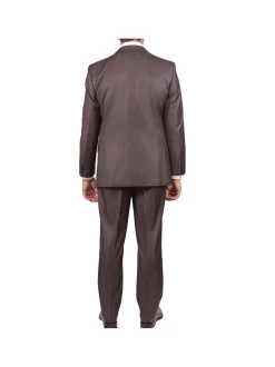 Blujacket Mens Brown 100% Reda Wool Regular Fit Suit
