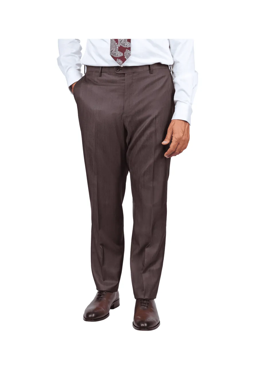 Blujacket Mens Brown 100% Reda Wool Regular Fit Suit