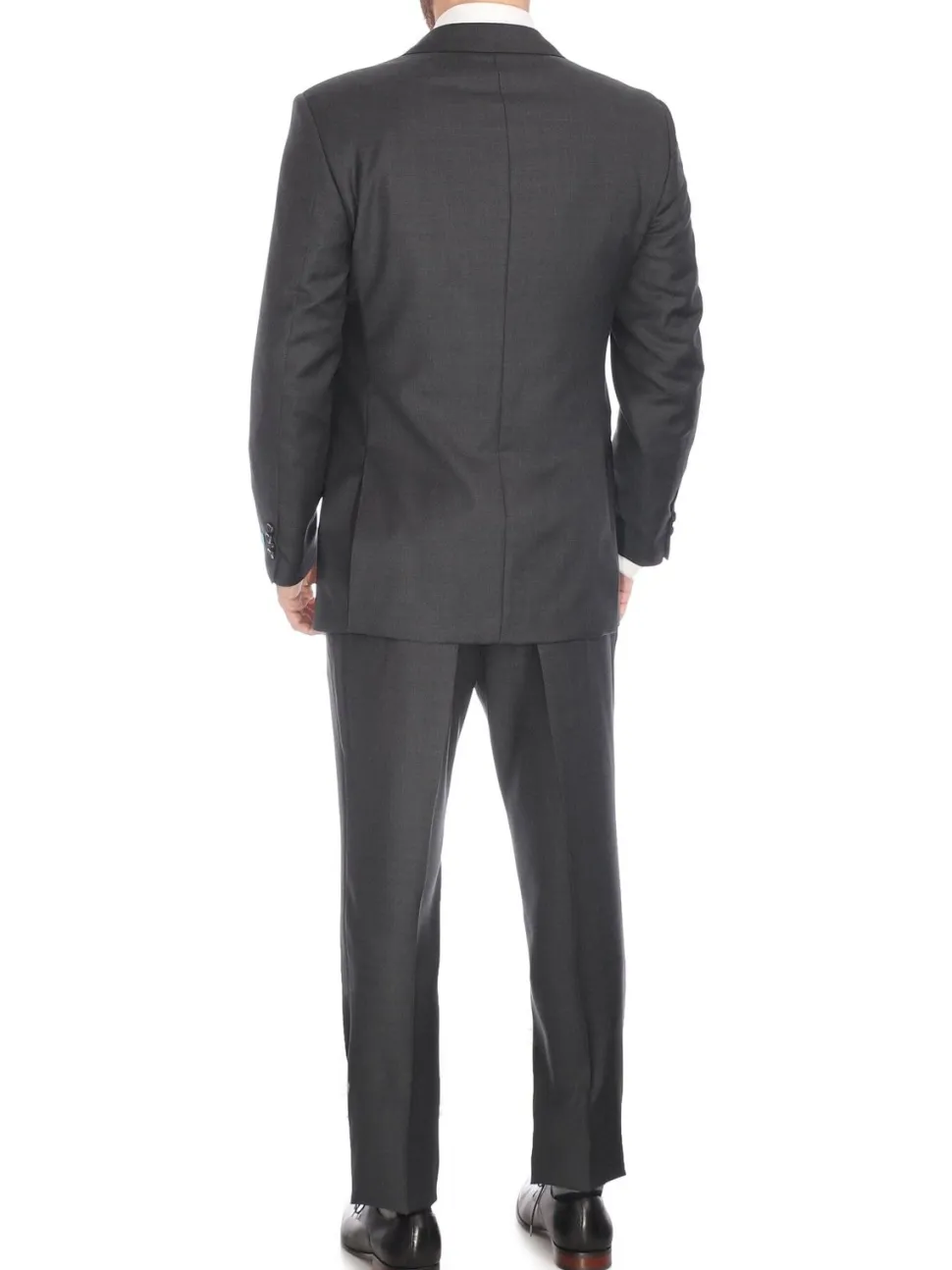 Blujacket Mens Charcoal Gray 100% Italian Reda Wool Regular Fit Suit