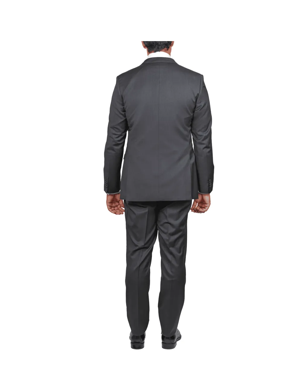 Blujacket Mens Charcoal Gray 100% Marzotto Wool Trim Fit Suit