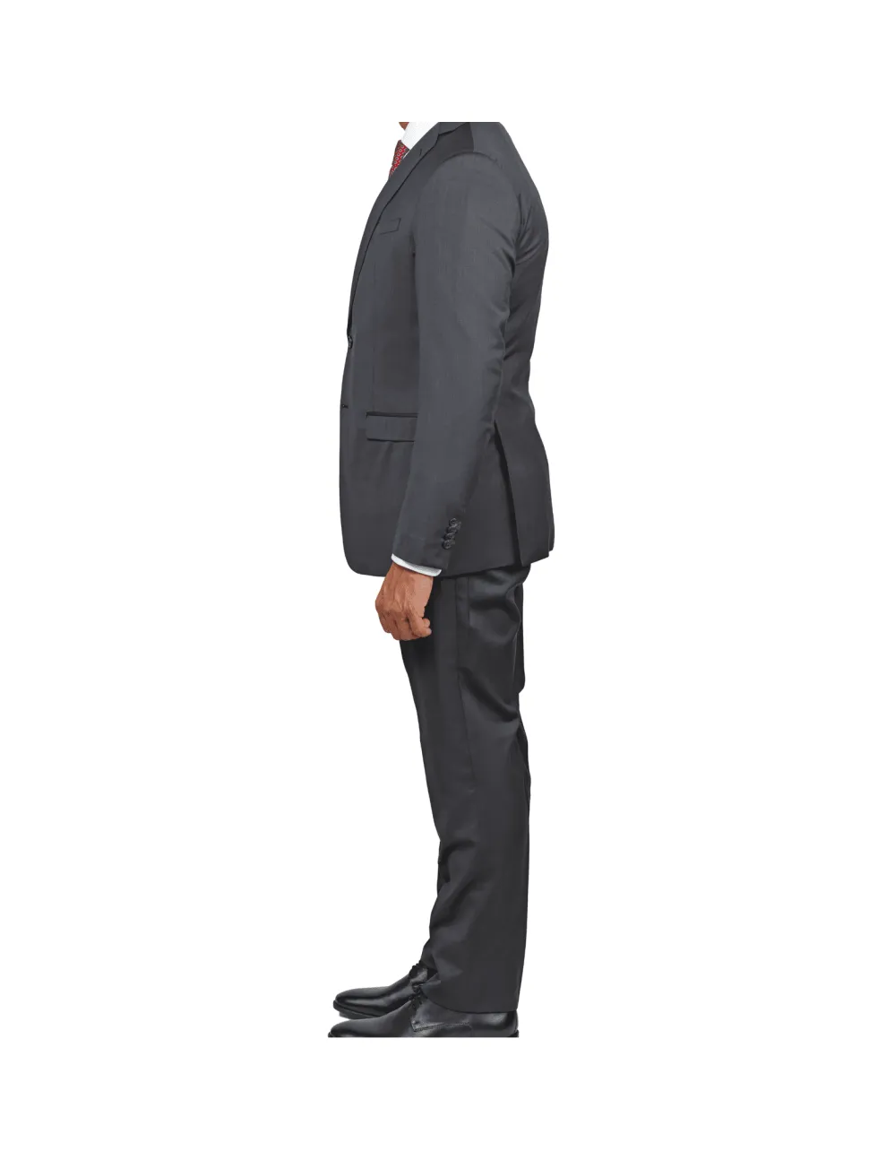 Blujacket Mens Charcoal Gray 100% Marzotto Wool Trim Fit Suit