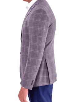Blujacket Mens Gray Reda Wool Regular Fit 2 Button Trim Fit Blazer Sportcoat