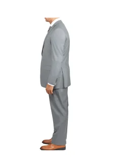 Blujacket Mens Light Gray Wool Cashmere Regular Fit 2 Piece Suit