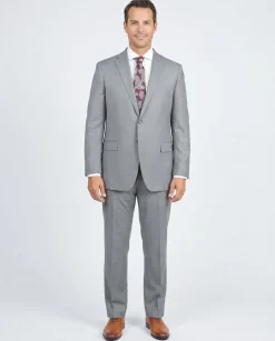 Blujacket Mens Light Gray Wool Cashmere Regular Fit 2 Piece Suit