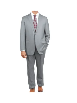 Blujacket Mens Light Gray Wool Cashmere Regular Fit 2 Piece Suit