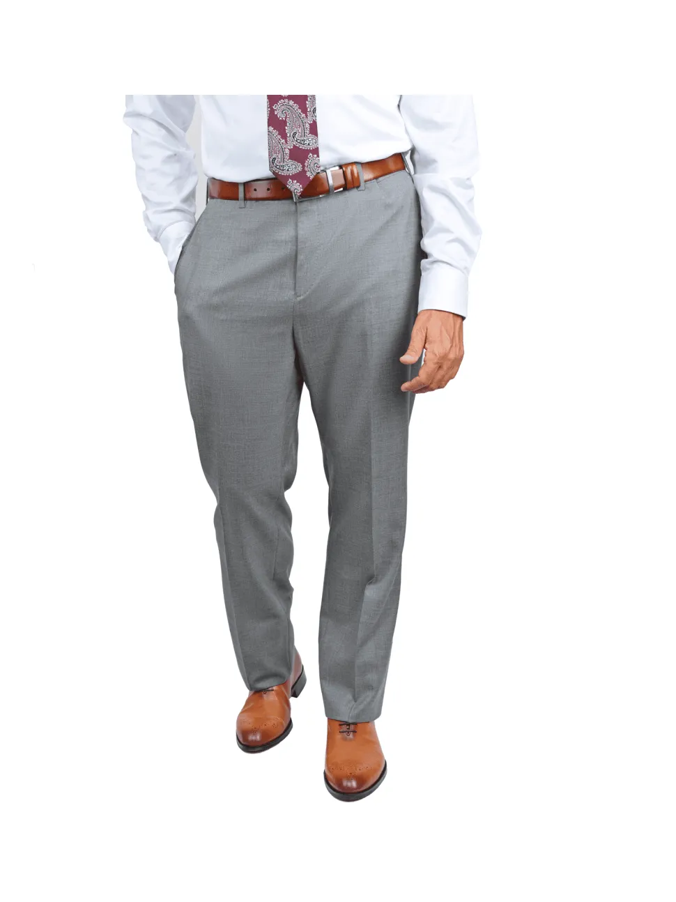 Blujacket Mens Light Gray Wool Cashmere Regular Fit 2 Piece Suit