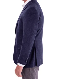 Blujacket Men's Navy Maron Plaid Reda Wool Regular Fit Blazer Sportcoat