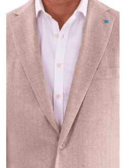 Blujacket Mens Sand Regular Fit Silk Cashmere 2 Button Blazer Sportcoat