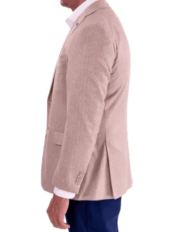 Blujacket Mens Sand Regular Fit Silk Cashmere 2 Button Blazer Sportcoat