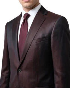 Blujacket Mens Solid Dark Brown Regular Fit Reda Wool 2 Button Suit