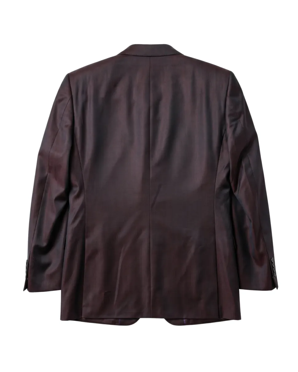 Blujacket Mens Solid Dark Brown Regular Fit Reda Wool 2 Button Suit