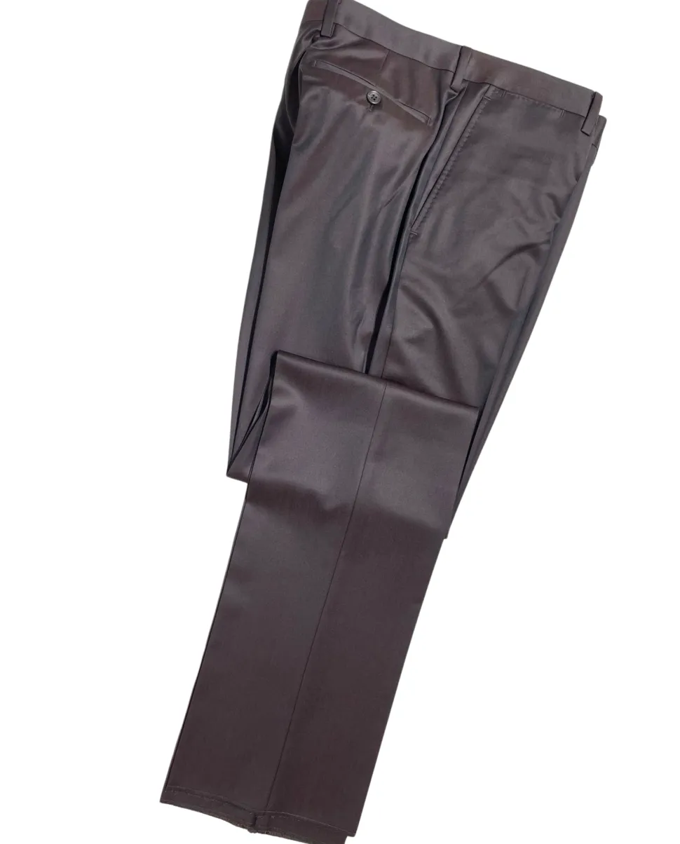 Blujacket Mens Solid Dark Brown Regular Fit Reda Wool 2 Button Suit