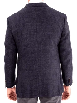 Blujacket Navy Blue Regular Fit 1/4 Lined Drago Wool Cashmere Blazer Sportcoat