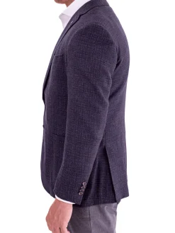 Blujacket Navy Blue Regular Fit 1/4 Lined Drago Wool Cashmere Blazer Sportcoat