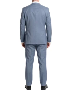 Blujacket Solid Gray Wool Regular Fit Peak Lapels 2-ButtonSuit