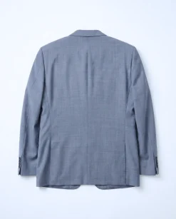 Blujacket Solid Gray Wool Regular Fit Peak Lapels 2-ButtonSuit