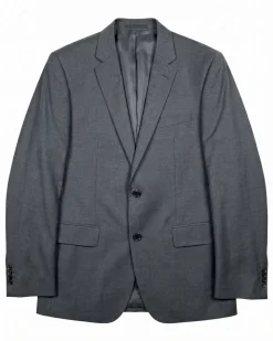 Boss Heather Gray Notch Classic Fit Lapel Wool 2-Button Suit 40R