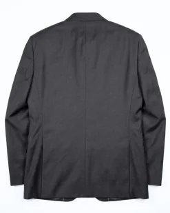 Boss Solid Charcoal Gray Notch Lapel Comfort fit Wool Stretch 2-Button Suit 42S