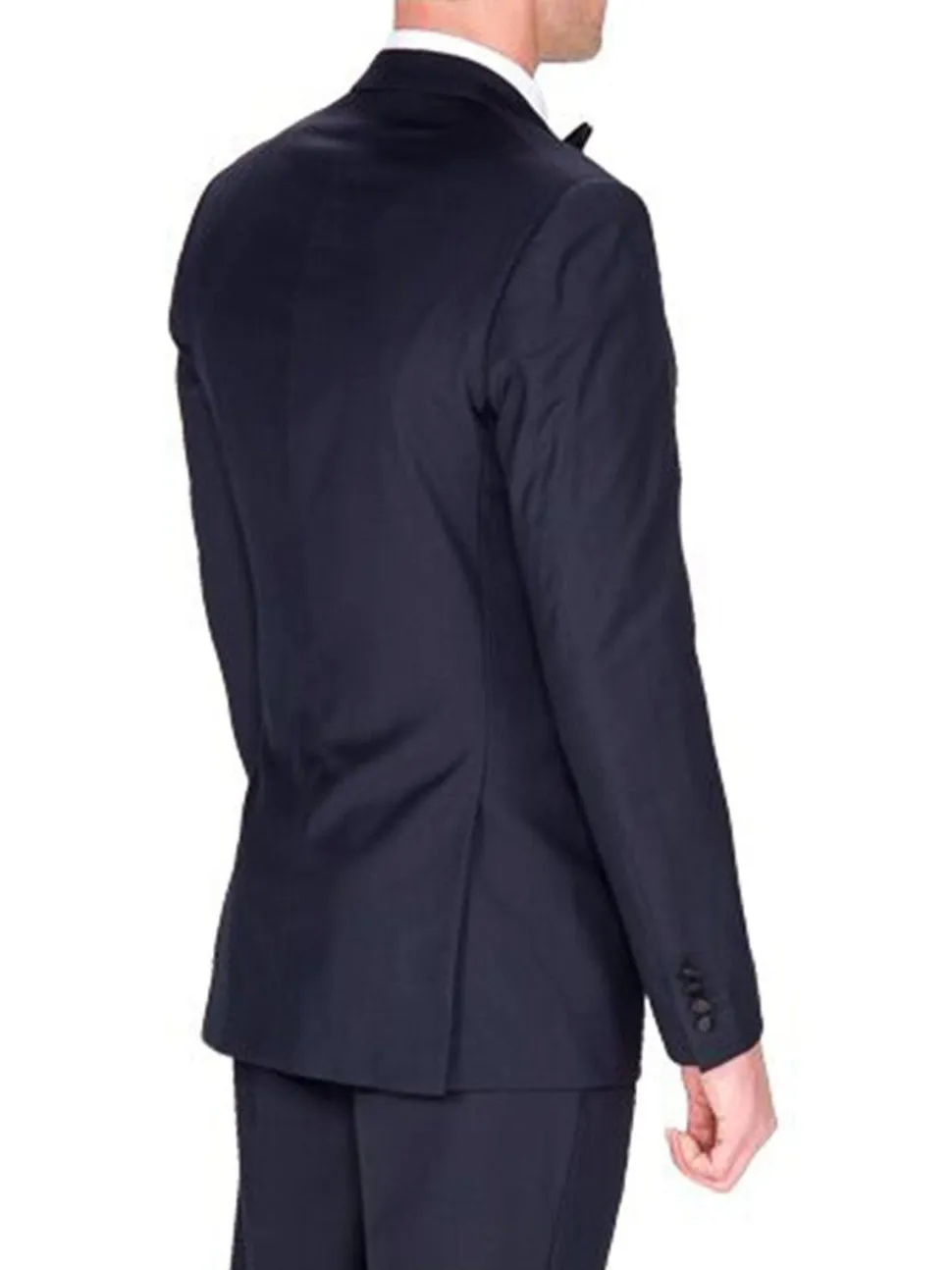 Braveman Slim Fit Navy Blue One Button Tuxedo Tux Suit With Peak Lapels