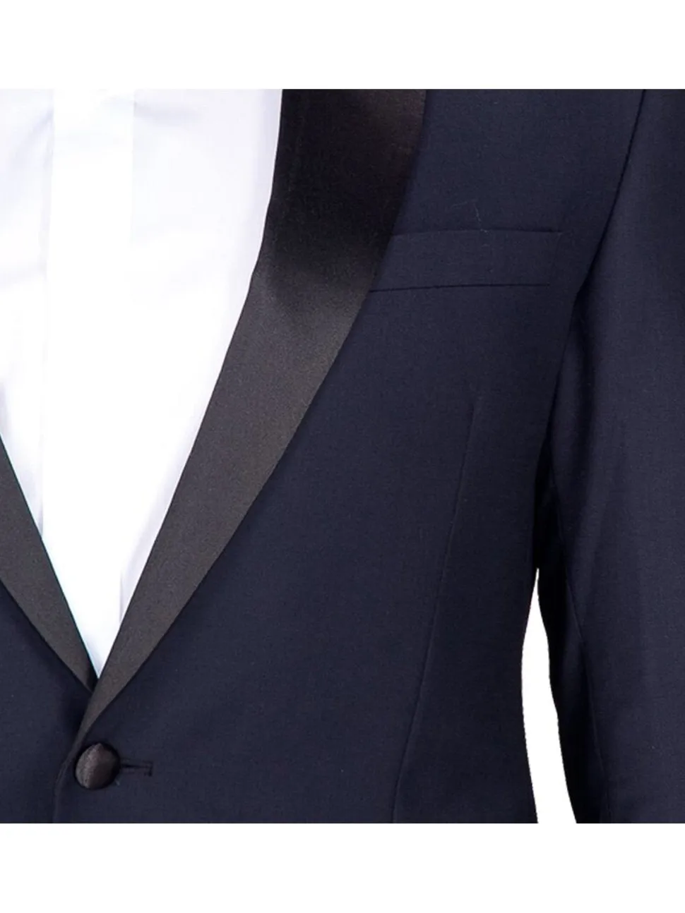 Braveman Slim Fit Navy Blue One Button Tuxedo Tux Suit With Peak Lapels
