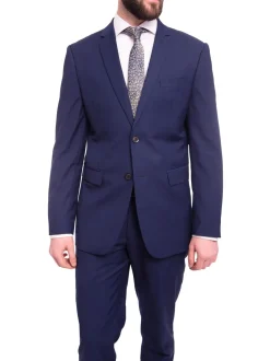Braveman Slim Fit Solid Blue Two Button Suit