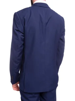 Braveman Slim Fit Solid Blue Two Button Suit