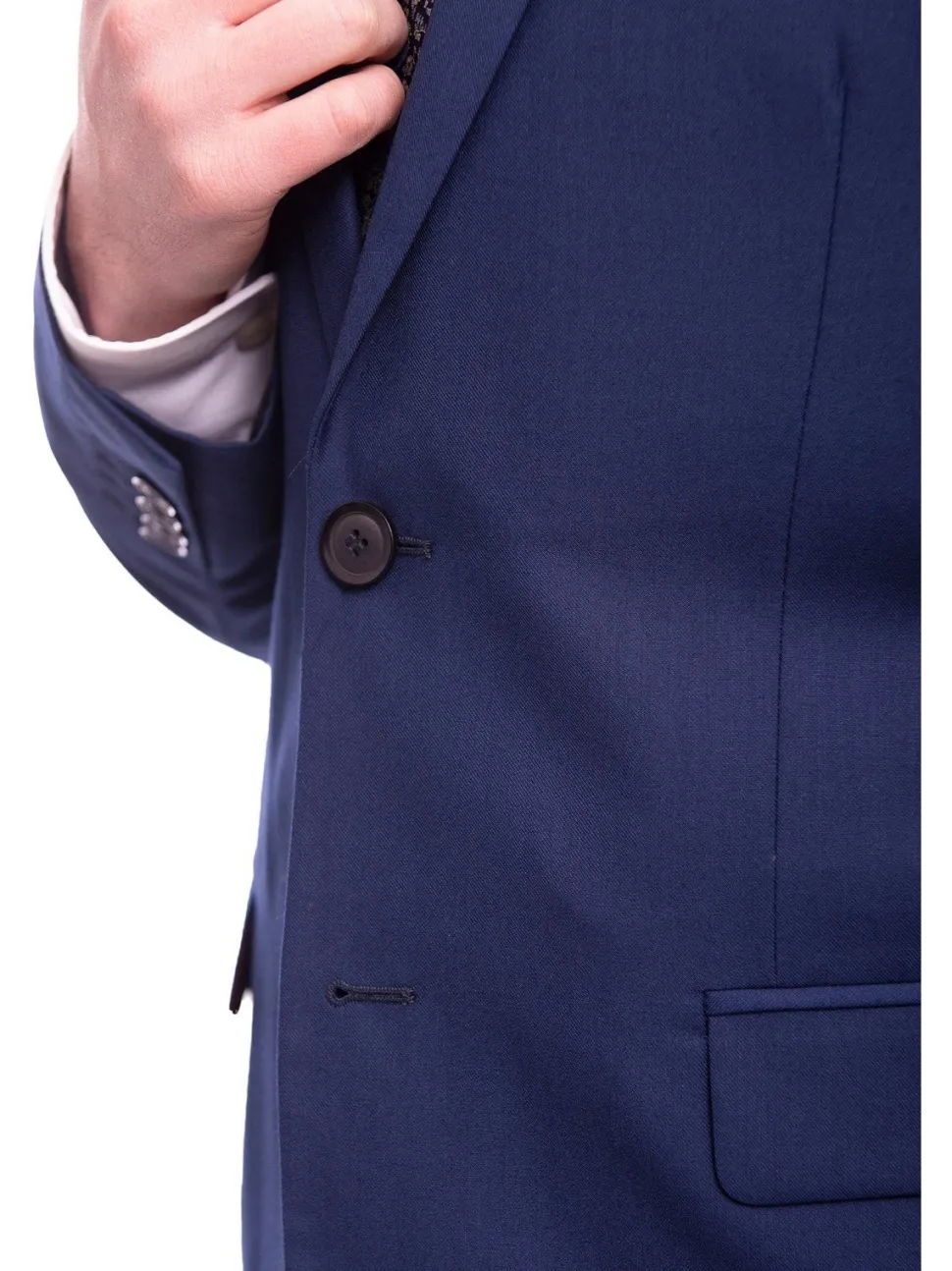 Braveman Slim Fit Solid Blue Two Button Suit