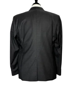 Bresciani Modern Fit Solid Charcoal Two Button Notch Lapel Wool Suit