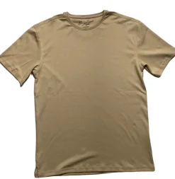 Briani Uomo Men’s Beige Short Sleeve Crew Neck 100% Pima Cotton T-Shirt
