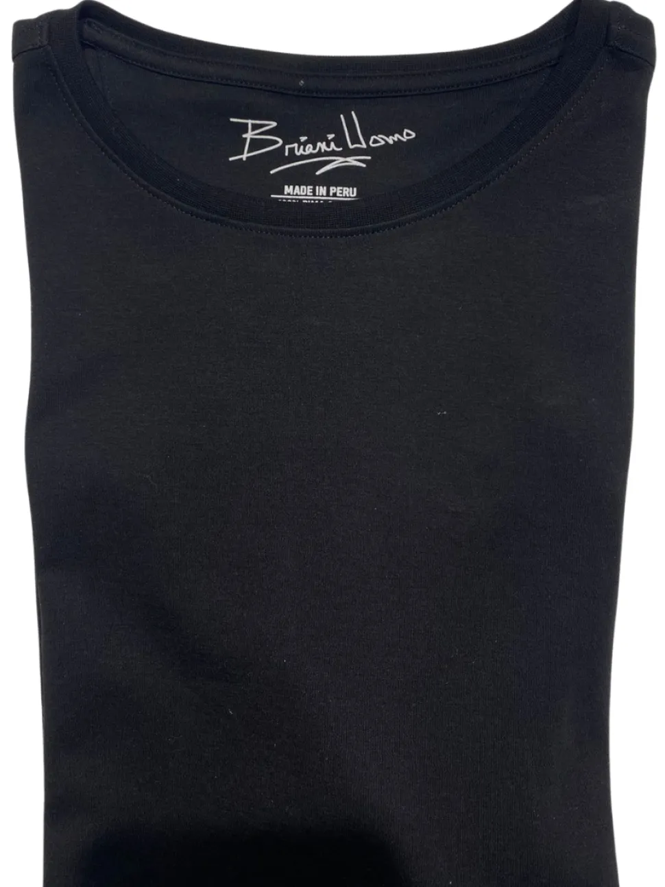 Briani Uomo Mens Black Short Sleeve Crew Neck 100% Pima Cotton T-Shirt
