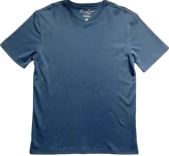 Briani Uomo Men's Blue 100% Pima Cotton V-Neck T-Shirt