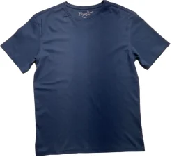 Briani Uomo Men’s Blue Short Sleeve Crew Neck 100% Pima Cotton T-Shirt