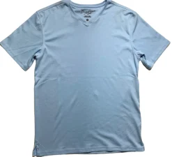 Briani Uomo Men’s Sky Blue Short Sleeve 100% Pima Cotton V-Neck T-Shirt