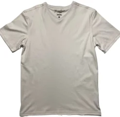 Briani Uomo Mens White Short Sleeve 100% Pima Cotton V-Neck T-Shirt
