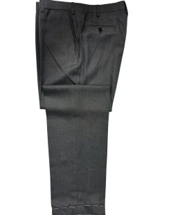 Brioni Mens Charcoal Textured Fully-Canvassed Notch Lapel Classic Fit 2-Button Wool Silk Blend Suit with Asymmetric Pockets - 42L