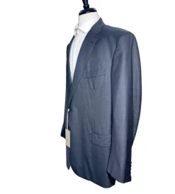 Brioni Mens Charcoal Textured Fully-Canvassed Notch Lapel Classic Fit 2-Button Wool Suit - 50L
