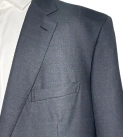 Brioni Mens Charcoal Textured Fully-Canvassed Notch Lapel Classic Fit 2-Button Wool Suit - 50L