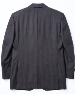 Brioni Mens Charcoal Tonal Micro-Weave Fully-Canvassed Classic Fit 2-Button Wool Silk Blend Suit - 44L