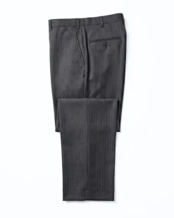 Brioni Mens Charcoal Tonal Micro-Weave Fully-Canvassed Classic Fit 2-Button Wool Silk Blend Suit - 44L