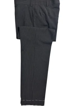 Brioni Mens Dark Brown Pinstripe Fully-Canvassed Peak Lapel Classic Fit 3-Piece Wool Blend Suit - 40S