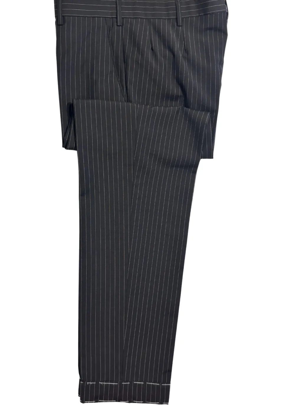 Brioni Mens Dark Brown Pinstripe Fully-Canvassed Peak Lapel Classic Fit 3-Piece Wool Blend Suit - 40S