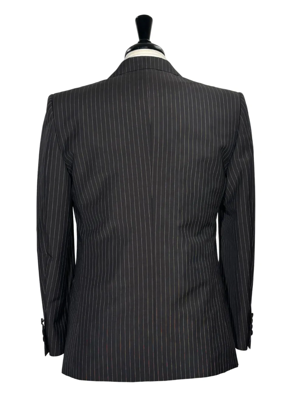 Brioni Mens Dark Brown Pinstripe Fully-Canvassed Peak Lapel Classic Fit 3-Piece Wool Blend Suit - 40S