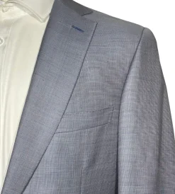 Brioni Mens Heather Blue Micro Check Fully-Canvassed Notch Lapel Classic Fit 2-Button Wool Blend Suit- 40L