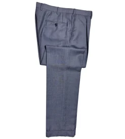Brioni Mens Heather Blue Micro Check Fully-Canvassed Notch Lapel Classic Fit 2-Button Wool Blend Suit- 40L